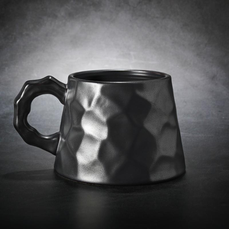 Ceramic Coffee Mug, Large Capacity Coffee Cups, Large Handmade Pottery Coffee Cup, Large Tea Cup, Black Coffee Cup-ArtWorkCrafts.com