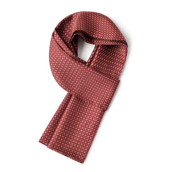 Red Mens Spring Autumn Scarf, Lightweight Silk Scarf Men, Formal Wear Silk Scarf, Silk Ascot For Men, Silk Neckerchief For Business, Mens Dress Silk Scarf, Long Silk Scarf for Men, High Quality Silk Necktie-ArtWorkCrafts.com