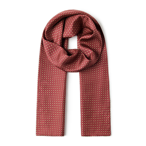 Red Mens Spring Autumn Scarf, Lightweight Silk Scarf Men, Formal Wear Silk Scarf, Silk Ascot For Men, Silk Neckerchief For Business, Mens Dress Silk Scarf, Long Silk Scarf for Men, High Quality Silk Necktie-ArtWorkCrafts.com