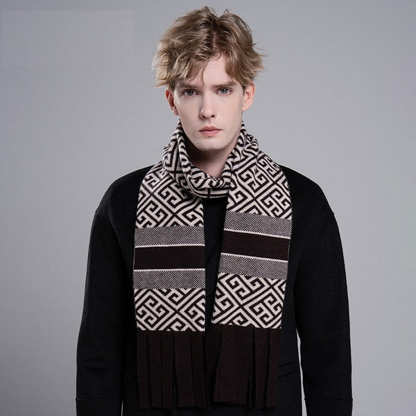 Modern Casual Scarf Men, Formal Men Scarf Styles, Men's Wool Scarf Winter, Men's Winter Scarf, Thick Wool Scarf for Men, Business Wool Scarf for Gentleman
