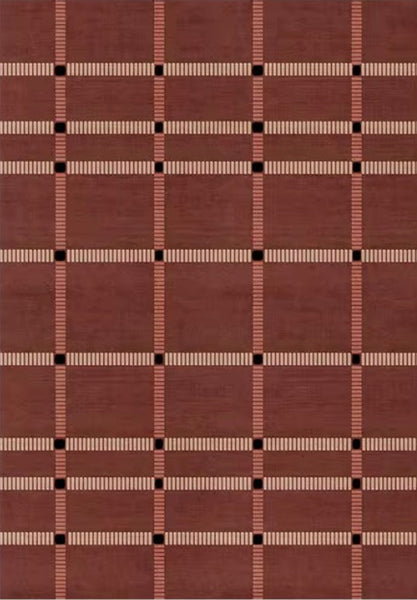 Contemporary Modern Carpets Next to Bed, Abstract Red Rugs for Living Room, Mid Century Area Rugs, Red Modern Rugs under Dining Room Table-ArtWorkCrafts.com