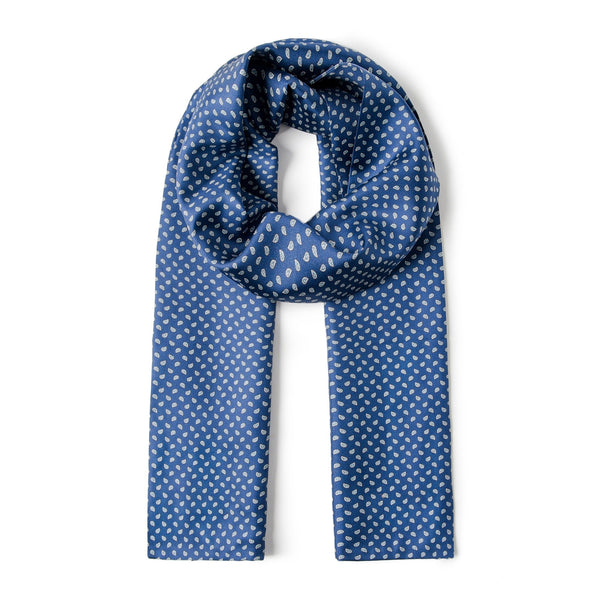 Formal Wear Silk Scarf, Silk Ascot For Men, Blue Mens Spring Autumn Scarf, Lightweight Silk Scarf Men, Silk Neckerchief For Business, Mens Dress Silk Scarf, Long Silk Scarf for Men, High Quality Silk Necktie-ArtWorkCrafts.com