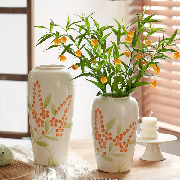 Porcelain Flower Vases, Large Flower Vases on Table, Dining Table Centerpiece, Ceramic Bouquet Vases, Handmade Water Holding Flower Vase-ArtWorkCrafts.com