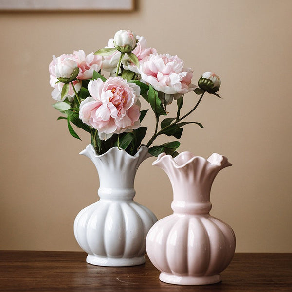 Ceramic Bud Vases, Small Flower Vases on Table, Handmade Water Holding Flower Vase, Rustic Porcelain Flower Vases-ArtWorkCrafts.com