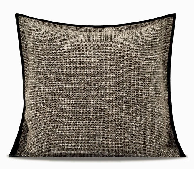 Large Grey Black Decorative Throw Pillows, Contemporary Square Modern Throw Pillows for Couch, Large Modern Sofa Pillows, Simple Throw Pillow for Interior Design-ArtWorkCrafts.com