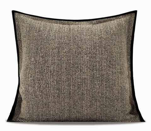 Large Grey Black Decorative Throw Pillows, Contemporary Square Modern Throw Pillows for Couch, Large Modern Sofa Pillows, Simple Throw Pillow for Interior Design-ArtWorkCrafts.com