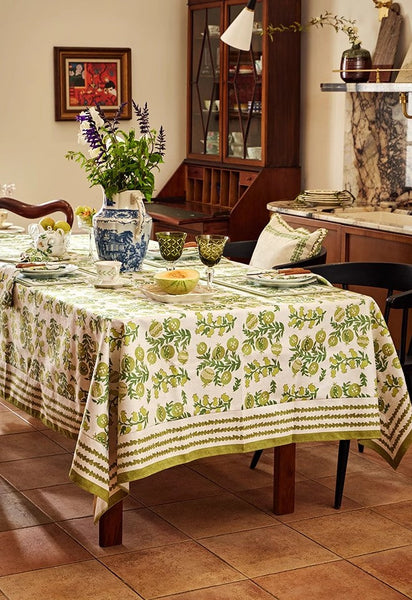 Large Modern Rectangle Tablecloth for Dining Table, Canterbury Bell and Pomegranate Table Covers for Round Table, Farmhouse Table Cloth for Oval Table-ArtWorkCrafts.com