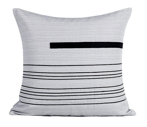 Modern Sofa Pillow, Simple Black and White Modern Throw Pillows, Throw Pillow for Couch, Decorative Throw Pillows, Throw Pillow for Living Room-ArtWorkCrafts.com