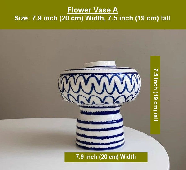 Modern Ceramic Flower Vases, Handmade Water Holding Flower Vases, Porcelain Bud Vases, Small Flower Vases on Table-ArtWorkCrafts.com