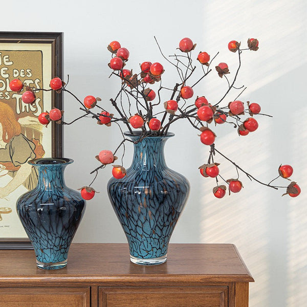 Handmade Liuli Vases, Centerpiece Vases on Table, Colored Glaze Vase for Modern Home Decor, Glass Bud Vases, Bouquet Flower Vase-ArtWorkCrafts.com