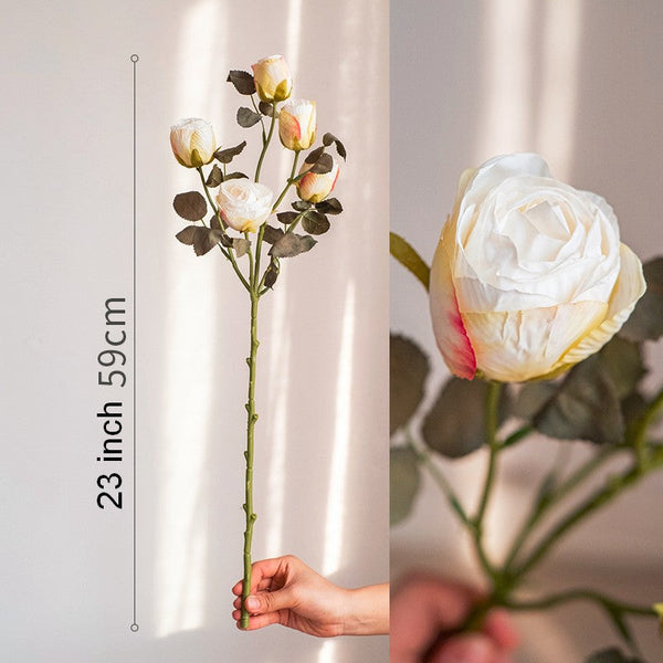 Creative Flower Arrangement Ideas for Home Decoration, Wedding Flowers, White Rose Flowers, Artificial Rose Floral for Dining Room Table, Bedroom Flower Arrangement Ideas, Botany Plants-ArtWorkCrafts.com