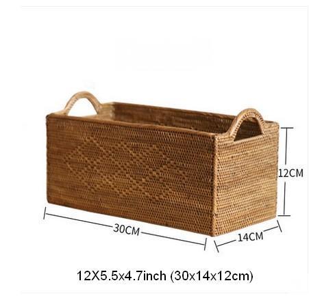 Natural Fiber Baskets, Small Storage Basket for Kitchen, Indonesia Woven Storage Basket, Rattan Storage Basket for Dining Room-ArtWorkCrafts.com