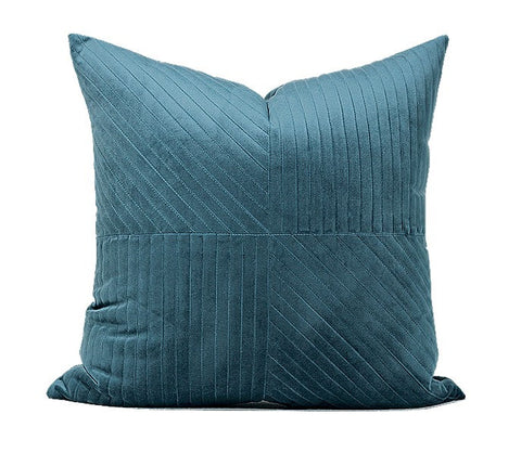 Large Decorative Throw Pillow for Couch, Blue Modern Sofa Pillows, Simple Modern Throw Pillows for Couch, Large Square Pillows-ArtWorkCrafts.com
