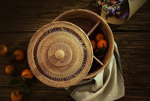 Indonesia Woven Storage Basket, Small Food and Snacks Basket, Kitchen Storage Basket, Storage Basket for Dining Room-ArtWorkCrafts.com