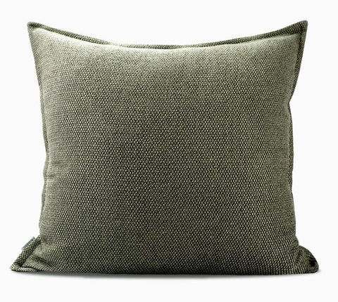 Large Green Square Modern Throw Pillows for Couch, Large Throw Pillow for Interior Design, Contemporary Modern Sofa Pillows, Simple Decorative Throw Pillows-ArtWorkCrafts.com