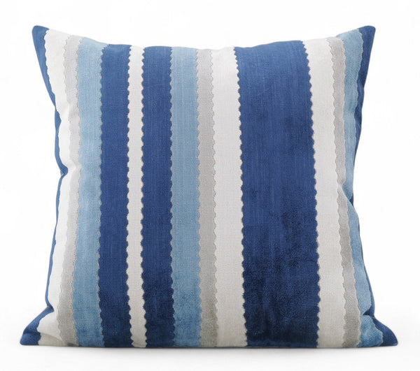 Contemporary Square Modern Throw Pillows for Couch, Large Abstract Blue Decorative Throw Pillows, Simple Throw Pillow for Interior Design, Modern Sofa Pillows-ArtWorkCrafts.com