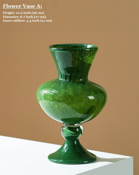 Unique Modern Glass Vase, Contemporary Vase for Modern Home Decor, Modern Glass Flower Vases, Handmade Liuli Vases, Centerpiece Vases on Table-ArtWorkCrafts.com