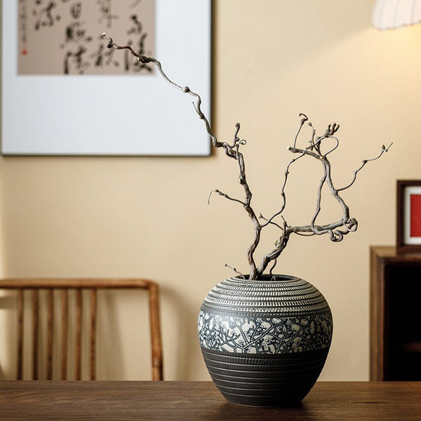 Large Pottery Flower Vases Urn, Centerpiece on Dining Table, Flower Vase on Table, Handmade Water Holding Flower Vases, Modern Bouquet Vases-ArtWorkCrafts.com