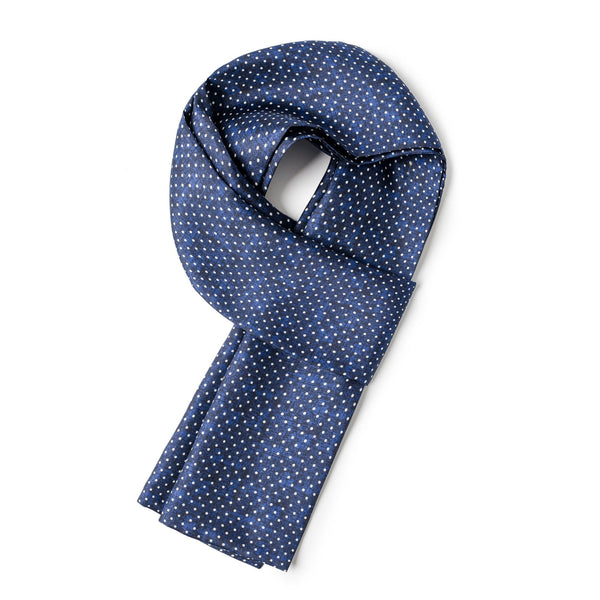 Formal Wear Silk Scarf, Silk Ascot For Men, British Style Long Scarf, Luxury Blue Silk Neck Scarf, Silk Scarf For Suit, Business Silk Scarf Men, Mens Spring Autumn Scarf, Lightweight Silk Scarf Men-ArtWorkCrafts.com