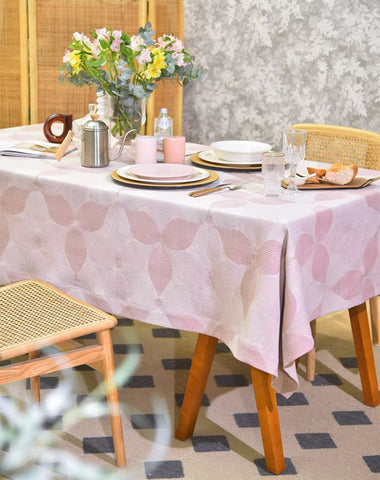 Simple Contemporary Pink Cotton Tablecloth, Square Tablecloth for Round Table,Large Rectangle Table Covers for Dining Room Table, Modern Table Cloths for Kitchen-ArtWorkCrafts.com