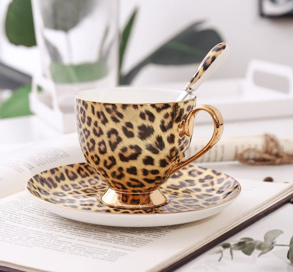 Unique Ceramic Coffee Cups and Saucers, Creative Ceramic Coffee Cups, Beautiful British Tea Cups, Creative Bone China Porcelain Tea Cup Set-ArtWorkCrafts.com