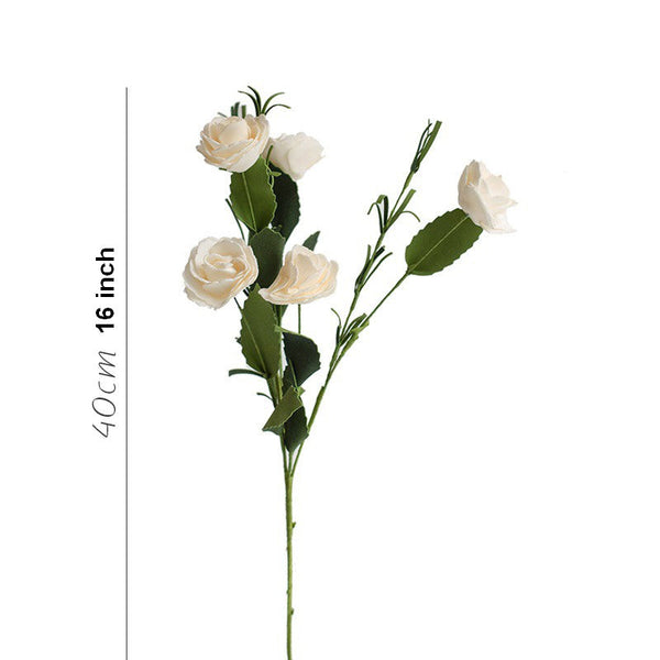 Flower Arrangement Ideas for Living Room, White Camellia Flowers, Modern Artificial Flowers for Home Decoration, Simple Artificial Floral for Bedroom-ArtWorkCrafts.com