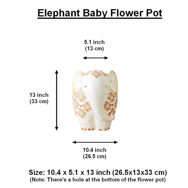 Oversized Modern Garden Flower Pot, Extra Large Elephant Garden Flowerpots, Animal Statue for Garden Ornaments, Resin Statue for Garden, Villa Outdoor Garden Flower Pots-ArtWorkCrafts.com