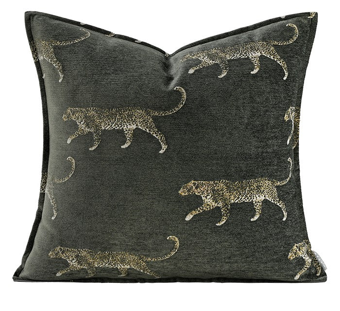 Cheetah Modern Pillows for Couch, Large Modern Sofa Pillow Cases, Decorative Pillow Covers, Abstract Decorative Throw Pillows for Living Room-ArtWorkCrafts.com