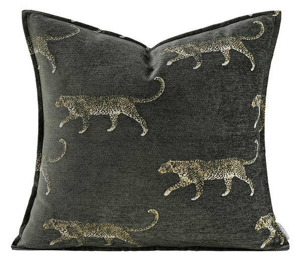 Cheetah Modern Pillows for Couch, Large Modern Sofa Pillow Cases, Decorative Pillow Covers, Abstract Decorative Throw Pillows for Living Room-ArtWorkCrafts.com