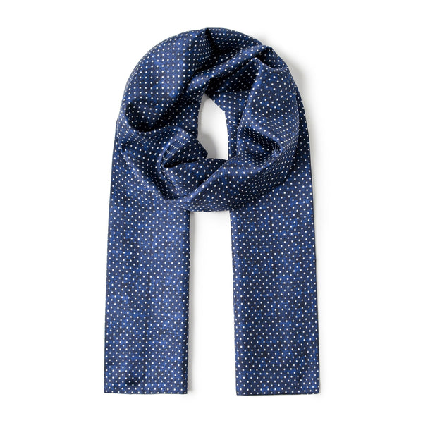 Formal Wear Silk Scarf, Silk Ascot For Men, British Style Long Scarf, Luxury Blue Silk Neck Scarf, Silk Scarf For Suit, Business Silk Scarf Men, Mens Spring Autumn Scarf, Lightweight Silk Scarf Men-ArtWorkCrafts.com