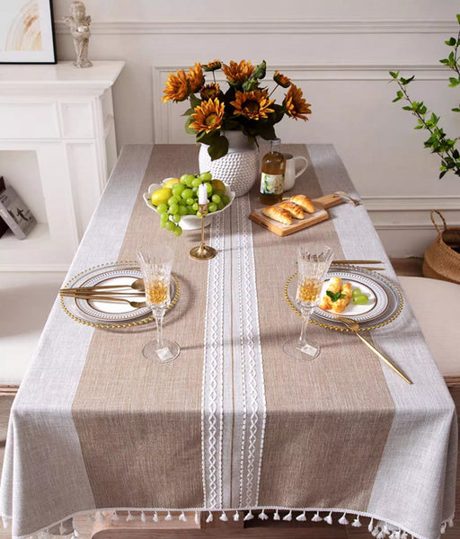 Large Cotton and Linen Rectangle Table Covers for Dining Room Table, Modern Table Cloth for Kitchen, Rectangular Tablecloths for Coffee Table-ArtWorkCrafts.com