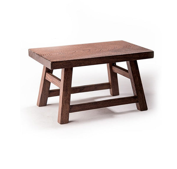 Shoe-changing Stool, Solid Wood low Stool, Wenge Wood Stool, Children's Wooden Stool, Sofa Stool, Dining Table Stool-ArtWorkCrafts.com