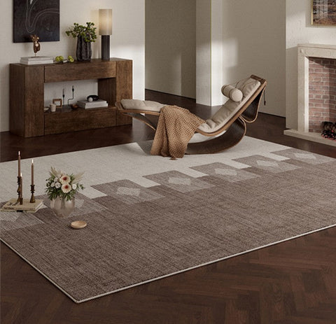 Abstract Modern Rugs for Living Room, Contemporary Modern Rugs Next to Bed, Modern Rugs under Dining Room Table, Mid Century Geometric Carpets-ArtWorkCrafts.com
