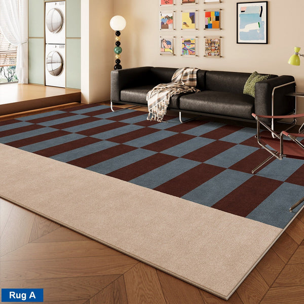 Colorful Modern Rugs for Living Room, Dining Room Geometric Modern Rugs, Mid Century Modern Rugs, Contemporary Modern Rugs under Coffee Table-ArtWorkCrafts.com