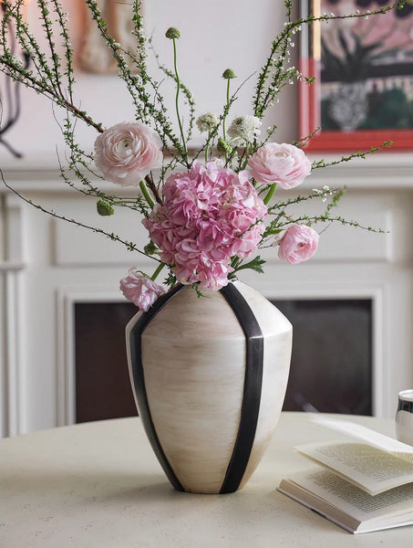 Centerpiece Ceramic Bouquet Vases, Porcelain Vases for Modern Home Decor, Large Contemporary Vases on Dining Table, Handmade Modern Flower Vase-ArtWorkCrafts.com