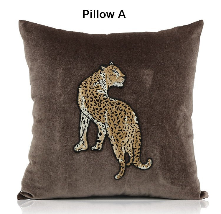 Modern Sofa Pillows, Contemporary Throw Pillows, Cheetah Decorative Throw Pillows, Decorative Pillows for Living Room-ArtWorkCrafts.com