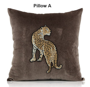 Modern Sofa Pillows, Contemporary Throw Pillows, Cheetah Decorative Throw Pillows, Decorative Pillows for Living Room-ArtWorkCrafts.com