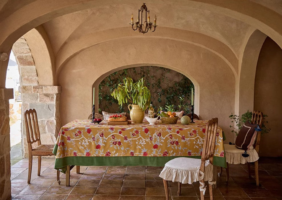 Farmhouse Table Cloth, Dining Room Flower Table Cloths, Large Square Tablecloth for Round Table, Extra Large Rectangular Table Covers for Kitchen-ArtWorkCrafts.com