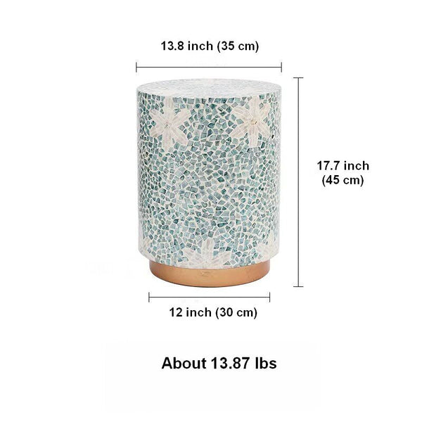 Contemporary Round Side Table, Portable Casual Side Table, Shell Small Sofa Side Table, Unique Small End Table, Creative Coffee Table-ArtWorkCrafts.com