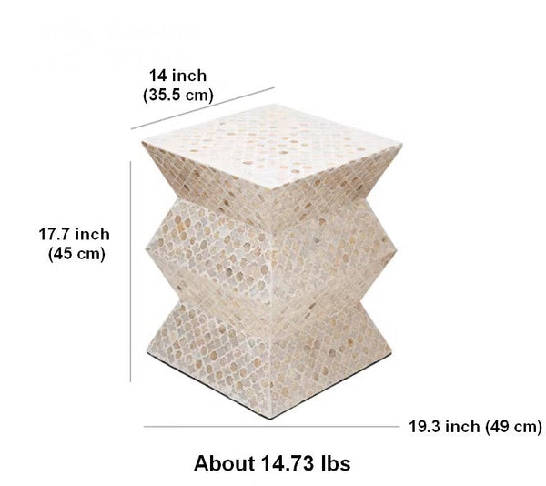 Unique Small End Table, Contemporary Bedside Table, Portable Casual Side Table, Shell Small Sofa Side Table, Creative Coffee Table-ArtWorkCrafts.com