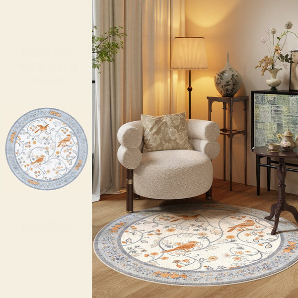 Dining Room Contemporary Round Rugs, Bedroom Modern Round Rugs, Modern Rug Ideas for Living Room, Circular Modern Rugs under Chairs-ArtWorkCrafts.com