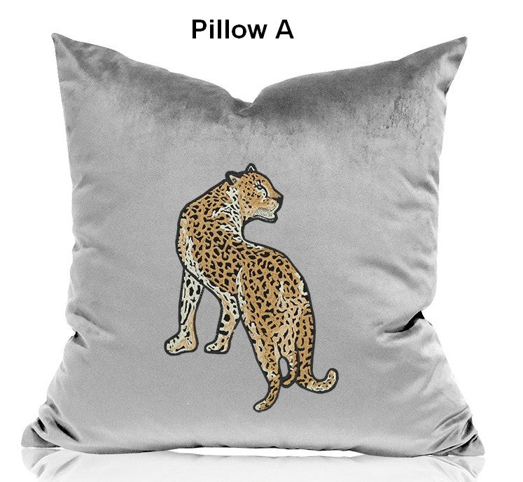 Cheetah Decorative Throw Pillows, Decorative Pillows for Living Room, Modern Sofa Pillows, Contemporary Throw Pillows-ArtWorkCrafts.com