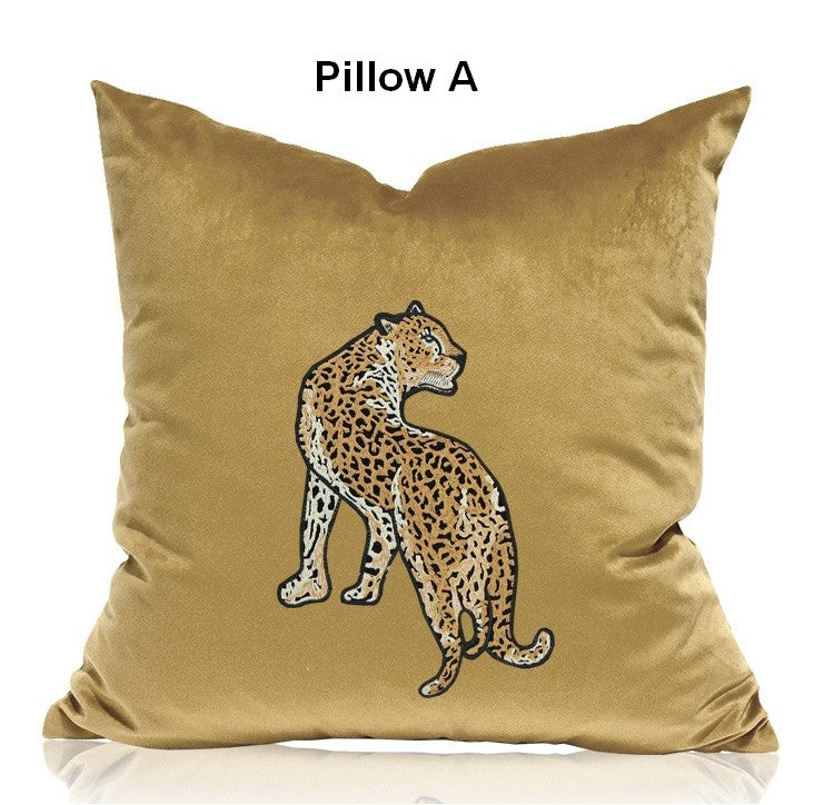 Contemporary Throw Pillows, Cheetah Decorative Cushion, Modern Sofa Pillows, Decorative Pillows for Living Room-ArtWorkCrafts.com