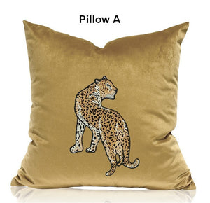 Contemporary Throw Pillows, Cheetah Decorative Cushion, Modern Sofa Pillows, Decorative Pillows for Living Room-ArtWorkCrafts.com