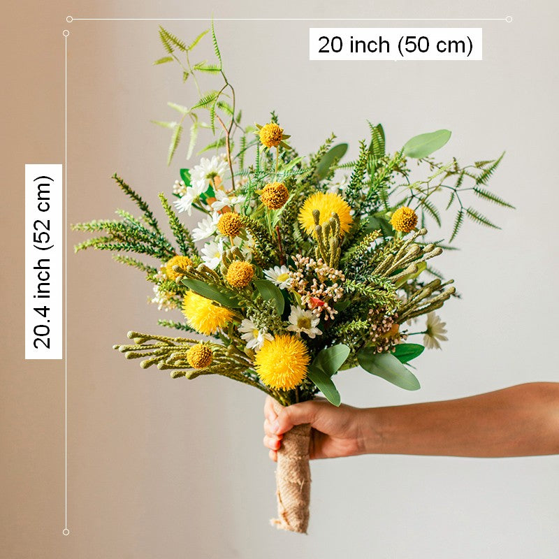 Beautiful Modern Artificial Flowers for Dining Room Table, Dandelion, Wheat Branch, Eucalyptus Globulus, Unique Flower Arrangement for Home Decoration-ArtWorkCrafts.com