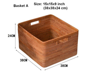 Oversized Rattan Storage Basket, Extra Large Rectangular Storage Basket for Clothes, Storage Baskets for Bathroom, Bedroom Storage Baskets-ArtWorkCrafts.com