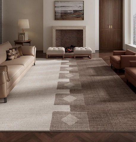 Modern Rugs under Dining Room Table, Mid Century Geometric Carpets, Abstract Modern Rugs for Living Room, Contemporary Modern Rugs Next to Bed-ArtWorkCrafts.com