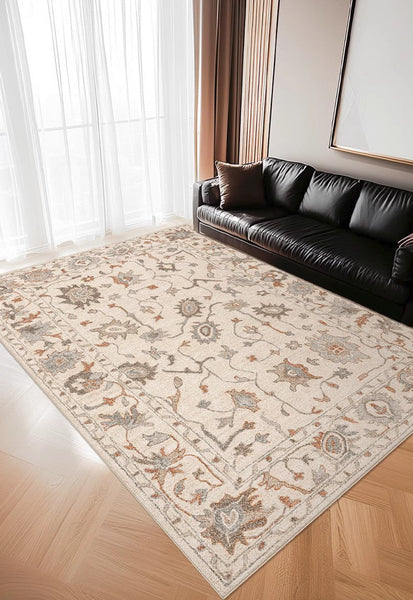 Flower Pattern Modern Rugs for Farmhouse, Bedroom Modern Rugs, Modern Rugs for Dining Room, Modern Rugs for Living Room-ArtWorkCrafts.com