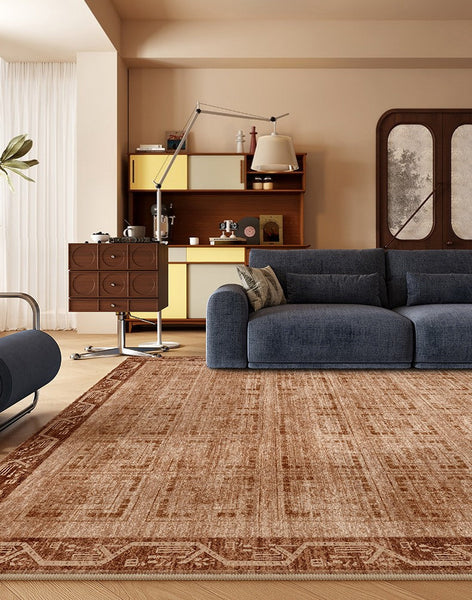 Large Abstract Rugs for Living Room, Mid Century Geometric Contemporary Modern Rugs Next to Bed, Large Modern Area Rugs-ArtWorkCrafts.com