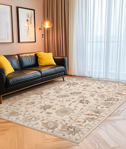 Flower Pattern Modern Rugs for Farmhouse, Bedroom Modern Rugs, Modern Rugs for Dining Room, Modern Rugs for Living Room-ArtWorkCrafts.com